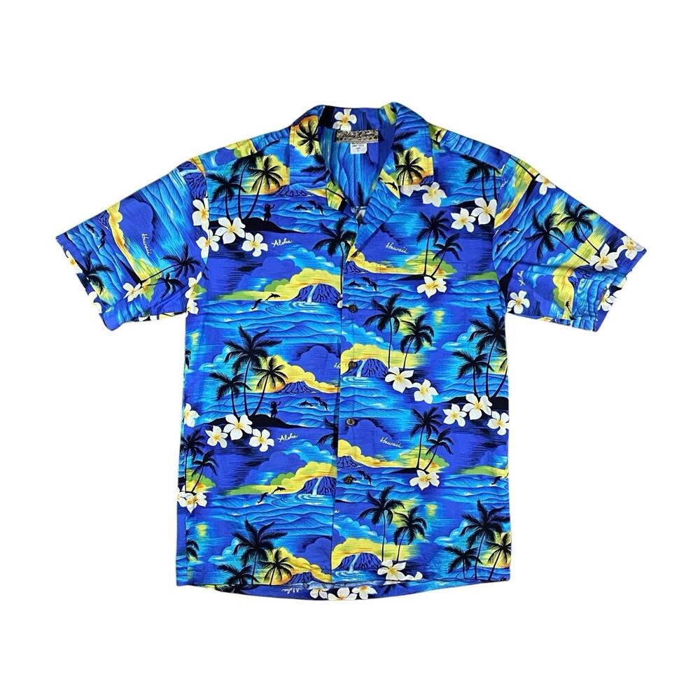 Vintage 90s Island Paradise Floral Hawaiian Shirt - M
